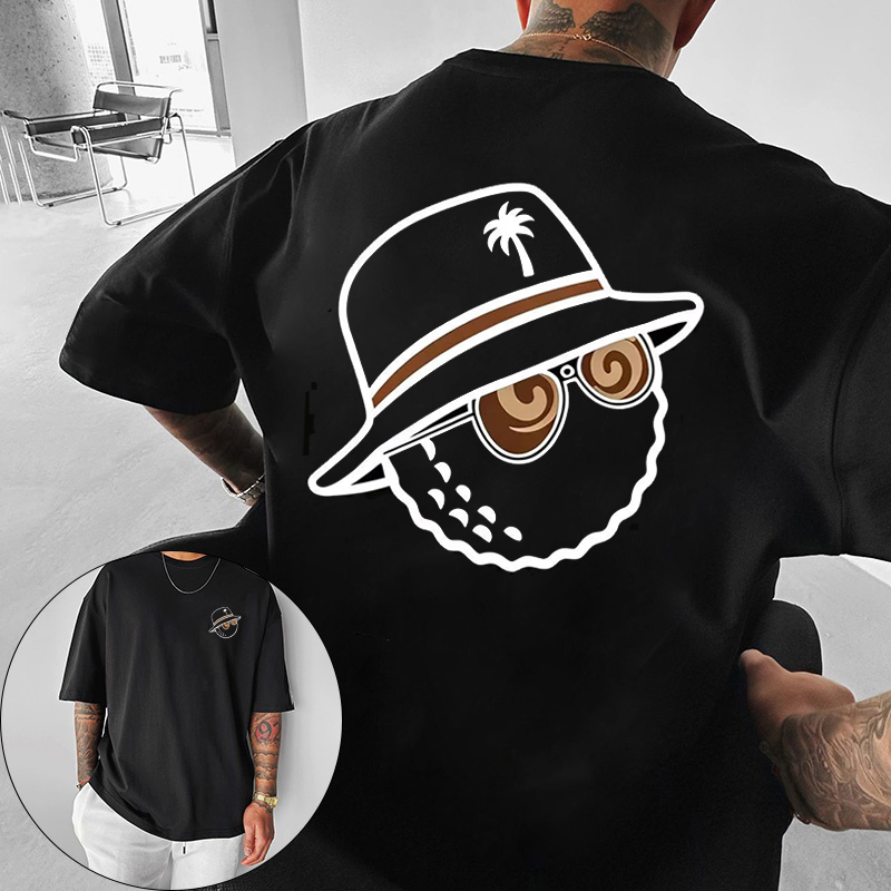 Streetwear Brand Shirts - Unisex Trendiges Grafik-T-Shirt mit Bucket-Hat- und