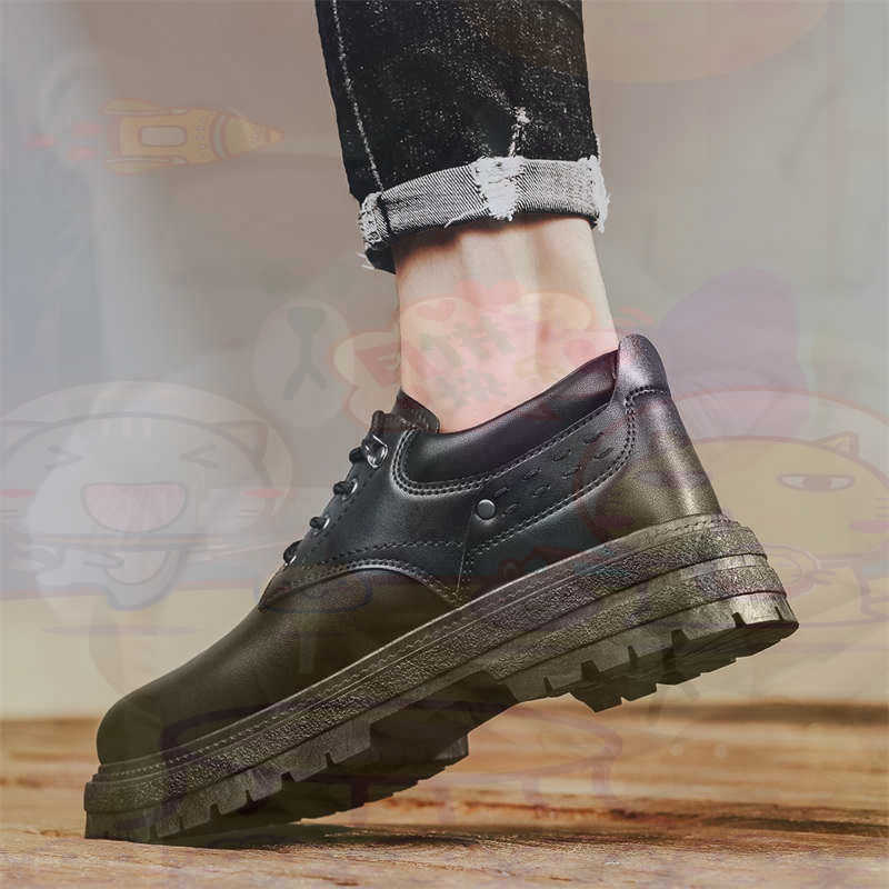 Streetwear Brand Popular - Dunkles Naturleder, modische Turnschuhe, Tennis-Herren-Turnschuhe, modische