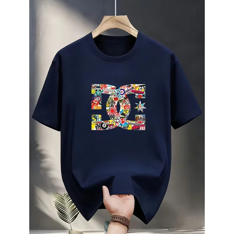 Streetwear Brands 2026 - Modischer Trend: Hochwertiges Luxusmarken-Print-Oversize-T-Shirt aus Baumwolle